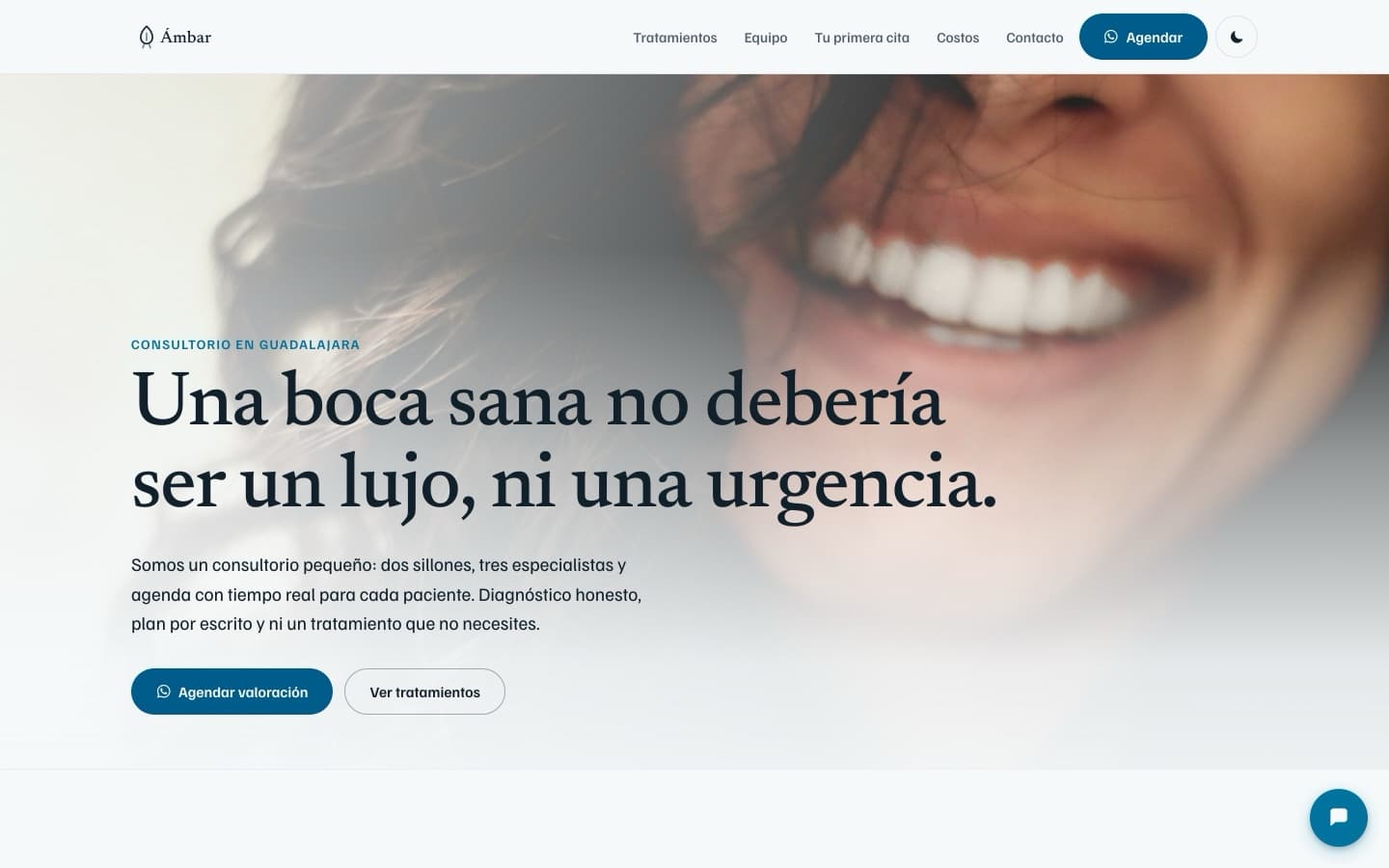 Ámbar Odontología, sitio de demostración creado por INGEN