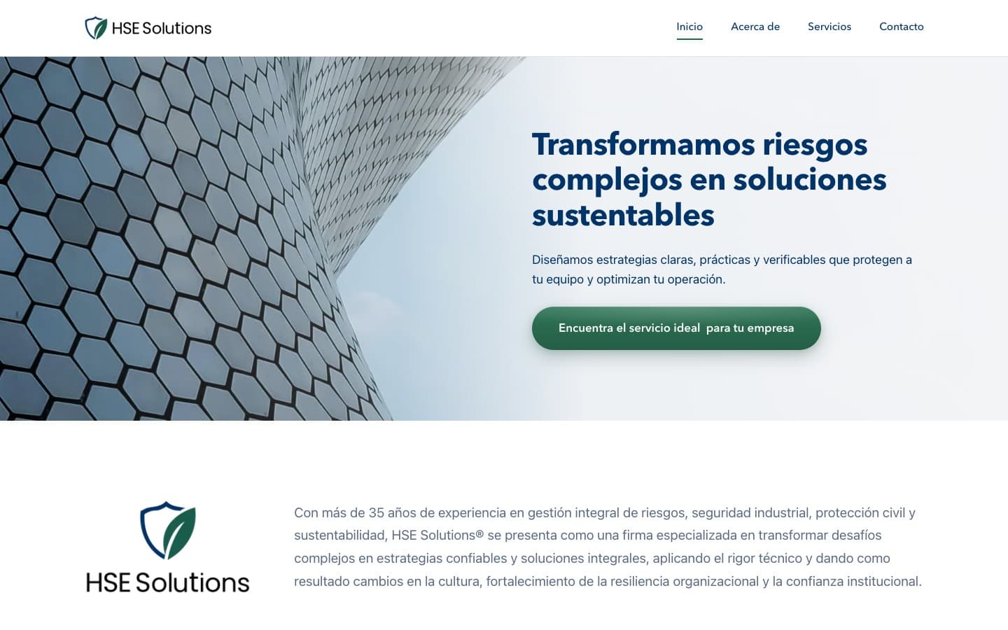 Sitio web de HSE Solutions creado por INGEN